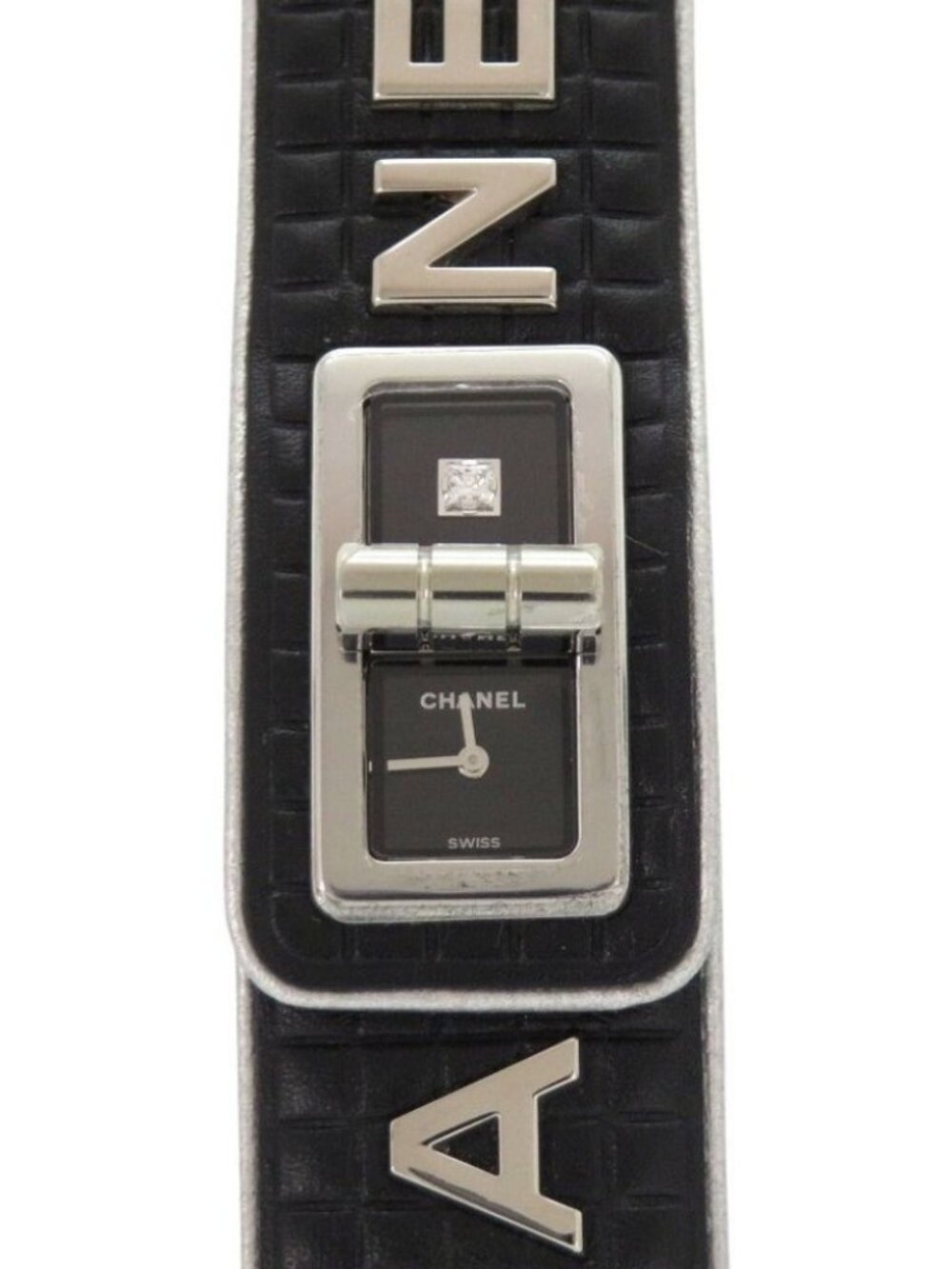 Chanel Code Coco Leather SS Black Dial Quartz Watch